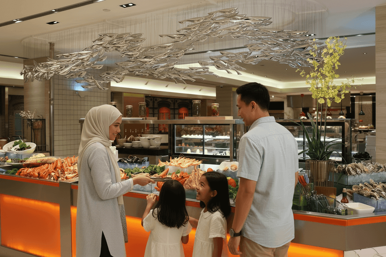 Dining at Carousel Buffet Halal